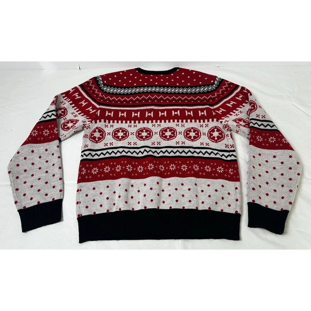 Star Wars Darth Vader Ugly Christmas Sweater Unisex Medium Red, White, & Black